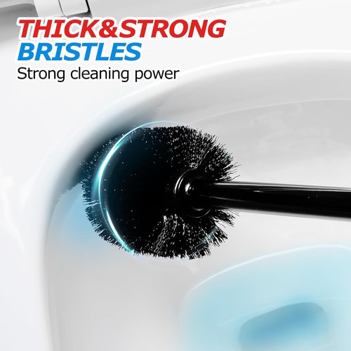 Forasto Toilet Brush and Plunger Set - 2-Pack with Extended Handle for Efficient Bathroom Cleaning