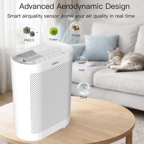 Azeus FS32 Air Purifier - True HEPA Filter for Homes & Offices | Covers 1076 Sq. Ft. | Captures Smoke, Dust & Pet Dander
