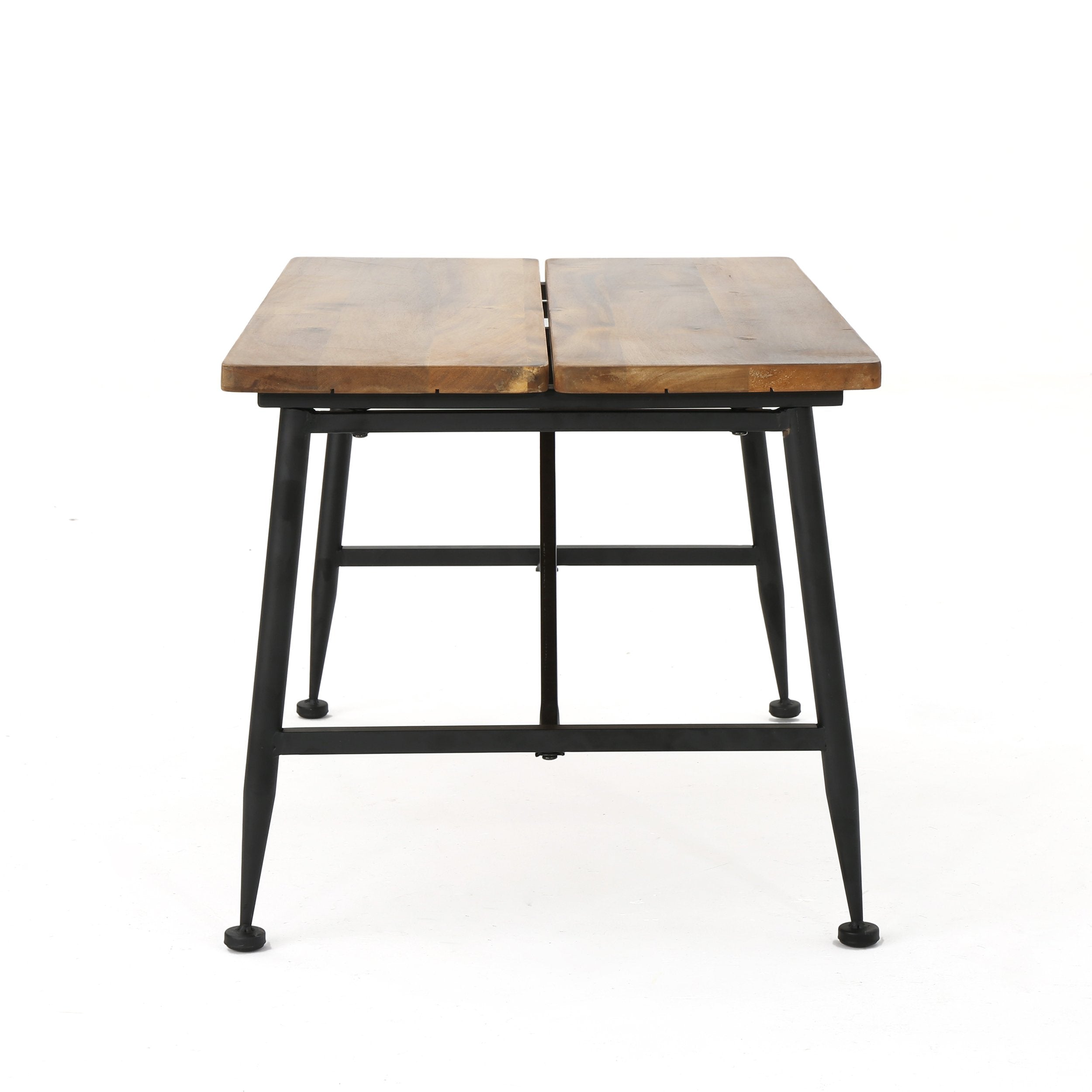 Christopher Knight Home Eleanora Industrial Acacia Wood Coffee Table with Iron Accents, Black / Antique Finish