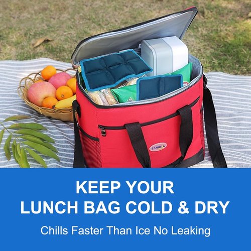 Blobuste Ice Packs - Reusable Thin Cold Packs | 4PCS Flexible Gel Freezer Packs for Lunch Boxes & Coolers