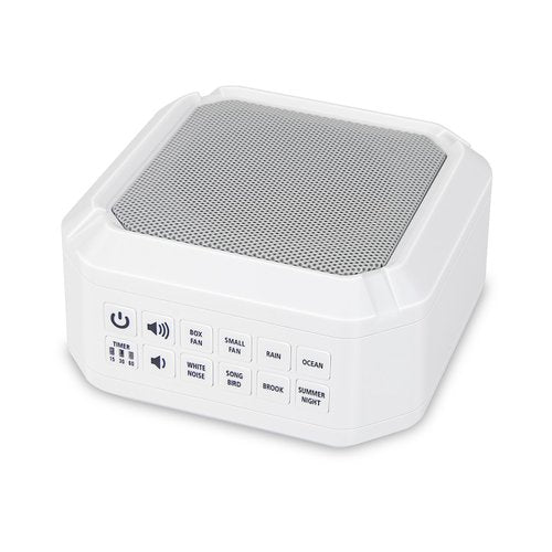 LUXSWAY Sound Machine, White Noise Machine for Adults Kids Baby | 8 Non-looping Sounds | Powered by AC or USB | Timer | Easy to Pocket and Travel – Classic White