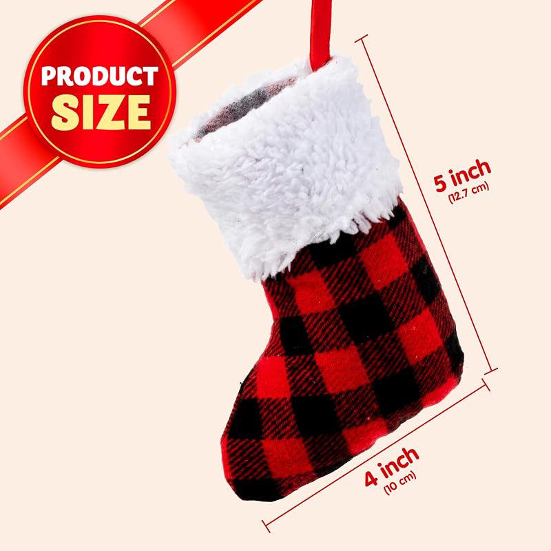 Variation of THIS listing: 24 5" Mini Christmas Stockings in Red Plaid – Set of 24