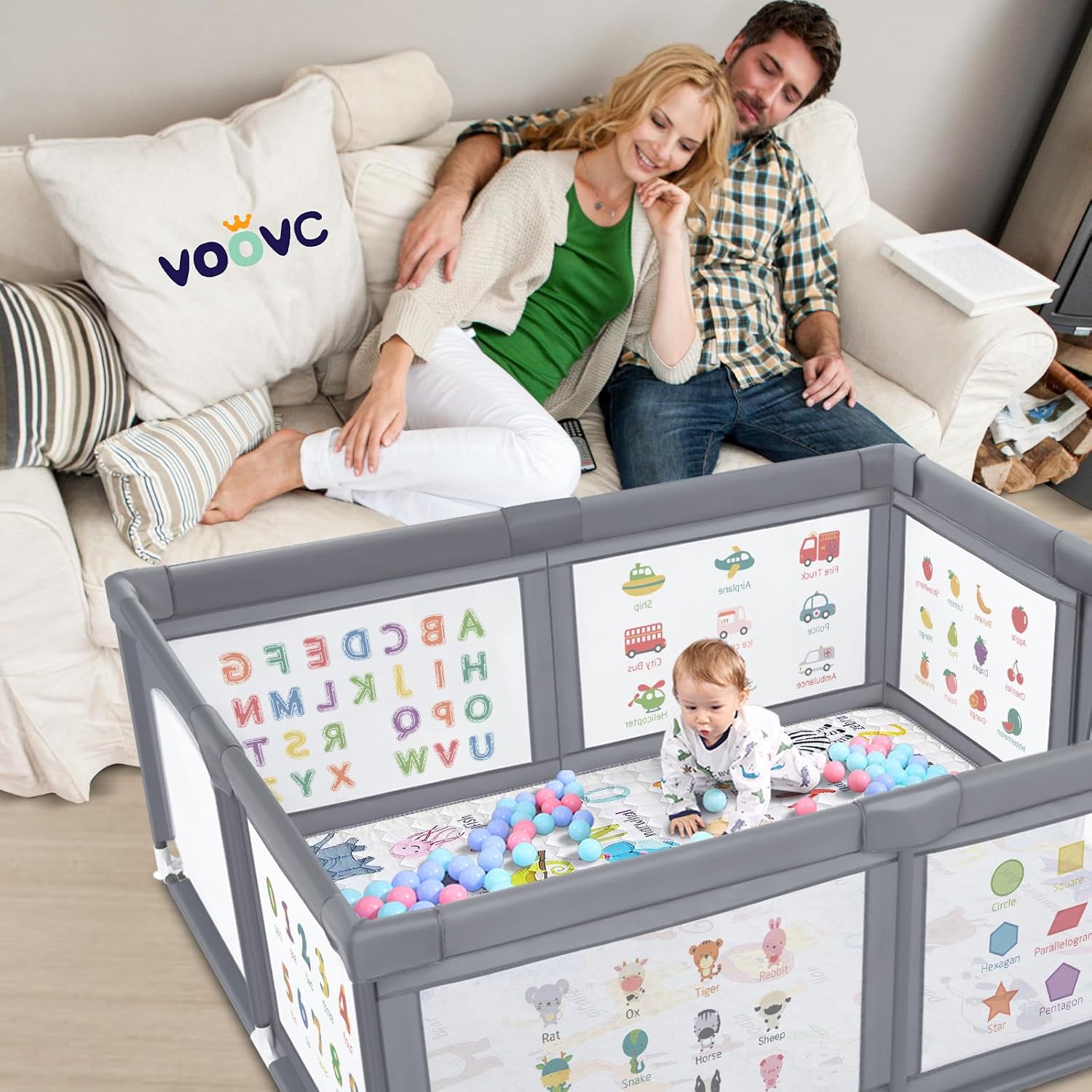 Premium Baby Playpen - Extra Large 71x60 Inches Activity Center with Mat | Safe Indoor & Outdoor Use