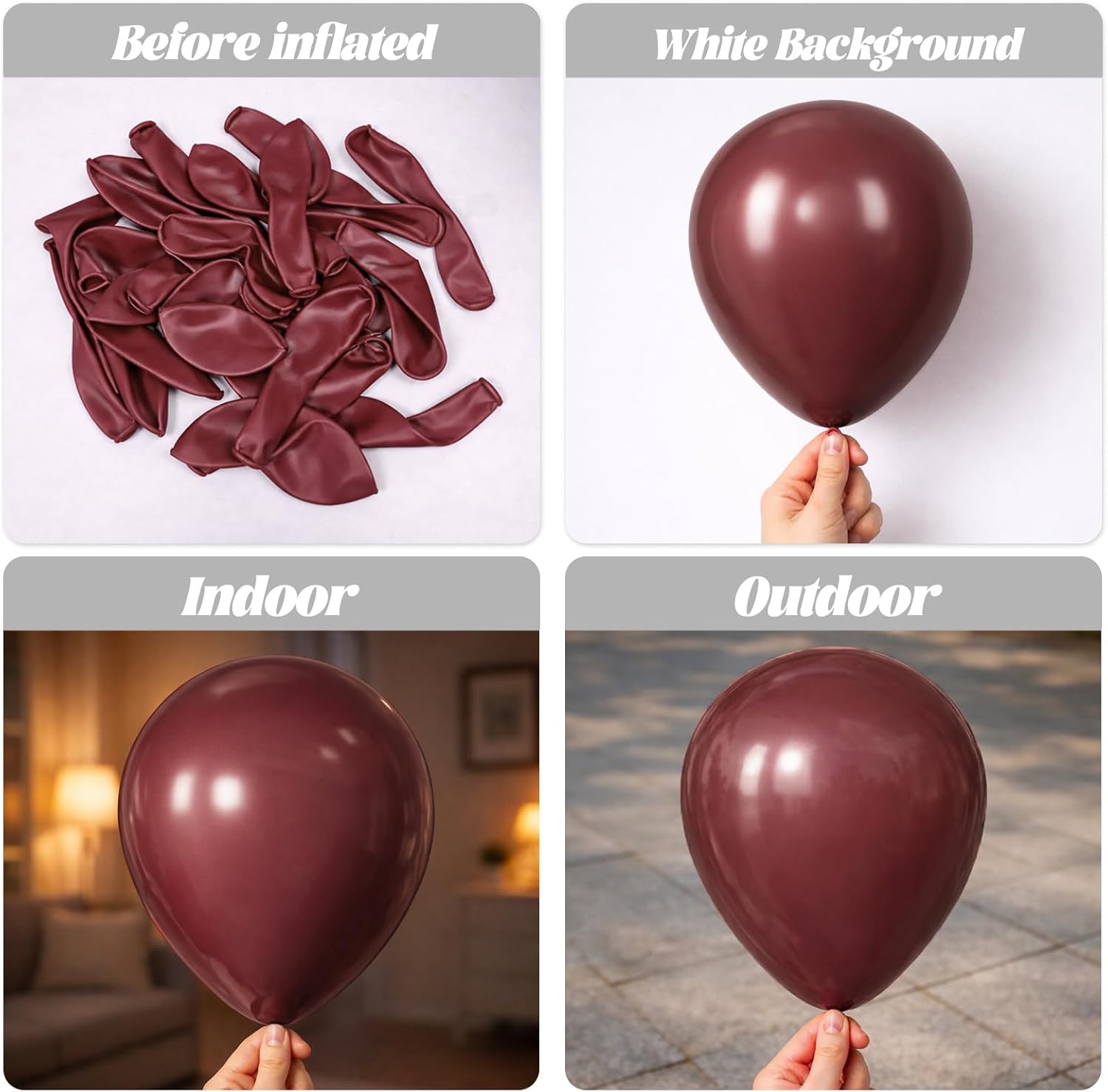 Voircoloria Burgundy Balloon Garland Kit - 90 Pack in 18/12/10/5 Inch Sizes for Weddings, Graduations & Fall Parties