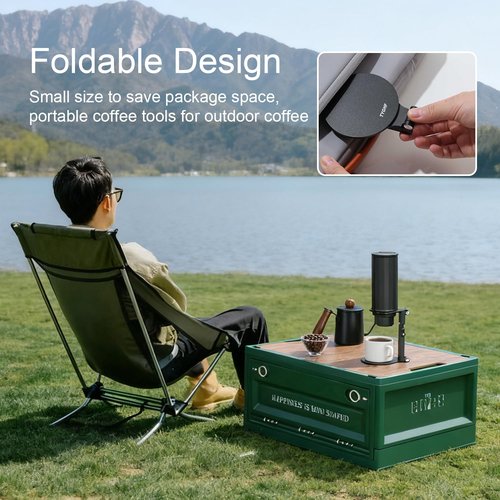 TYGHF Pour Over Coffee Maker Stand,Adjustable & Foldable Portable Electric Espresso Machine Stand,Holder for Coffee Grinder,Universal Dripper,V60 Dripper,Travel Coffee Maker, Press Black