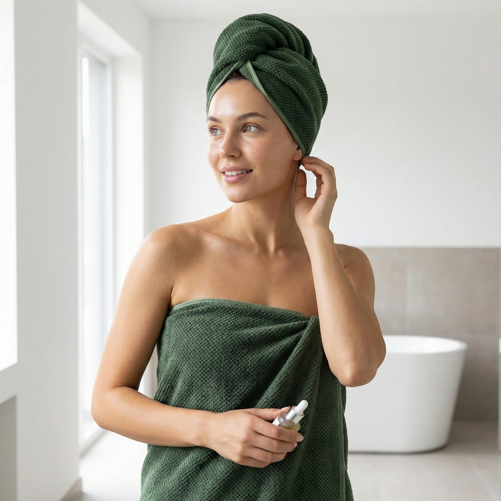 REDKISS Pack of 1 Jumbo Bath Sheet, 40 x 80 Inches Microfiber Oversized Bath Towel for Bathroom, Extra Large & Lightweight, Quick-Dry, Super Soft & Highly Absorbent, Perfect to Wrap Yourself In, Olive