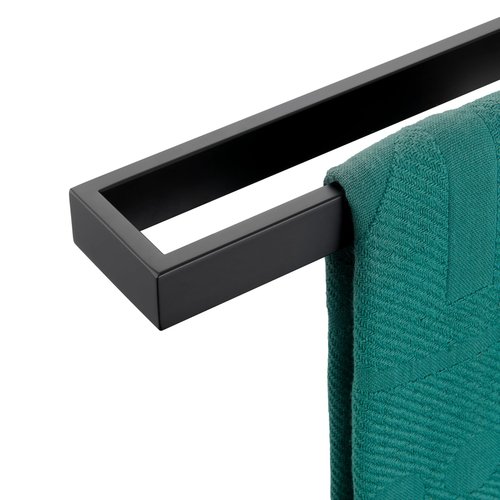 KOKOSIRI Towel Bar Matte Black Bath Towel Holder 24-Inch Kitchen Rack Stainless Steel for Bathroom Hardware Wall Mounted, 1 Pack B4008BK-L24