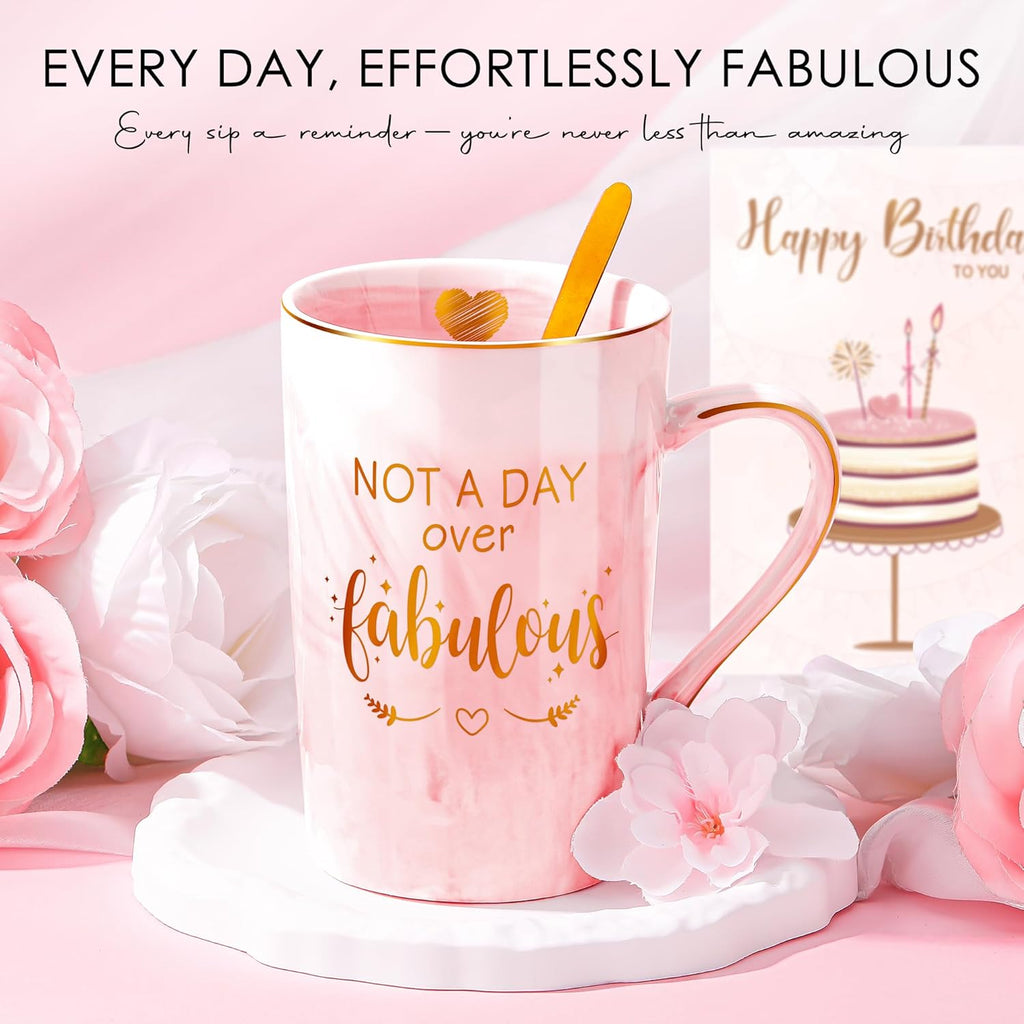 Regine Switzerland Birthday Gift Basket - Unique Pink Mug & Treats Set for Women | Perfect for Friends, Mom, Sister, & More