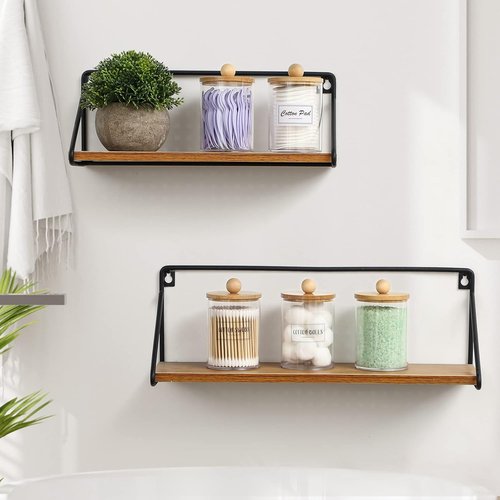 Bamboo Qtip Holders by Skiennix - 6-Pack Bathroom Storage for Cotton Balls, Swabs & Pads