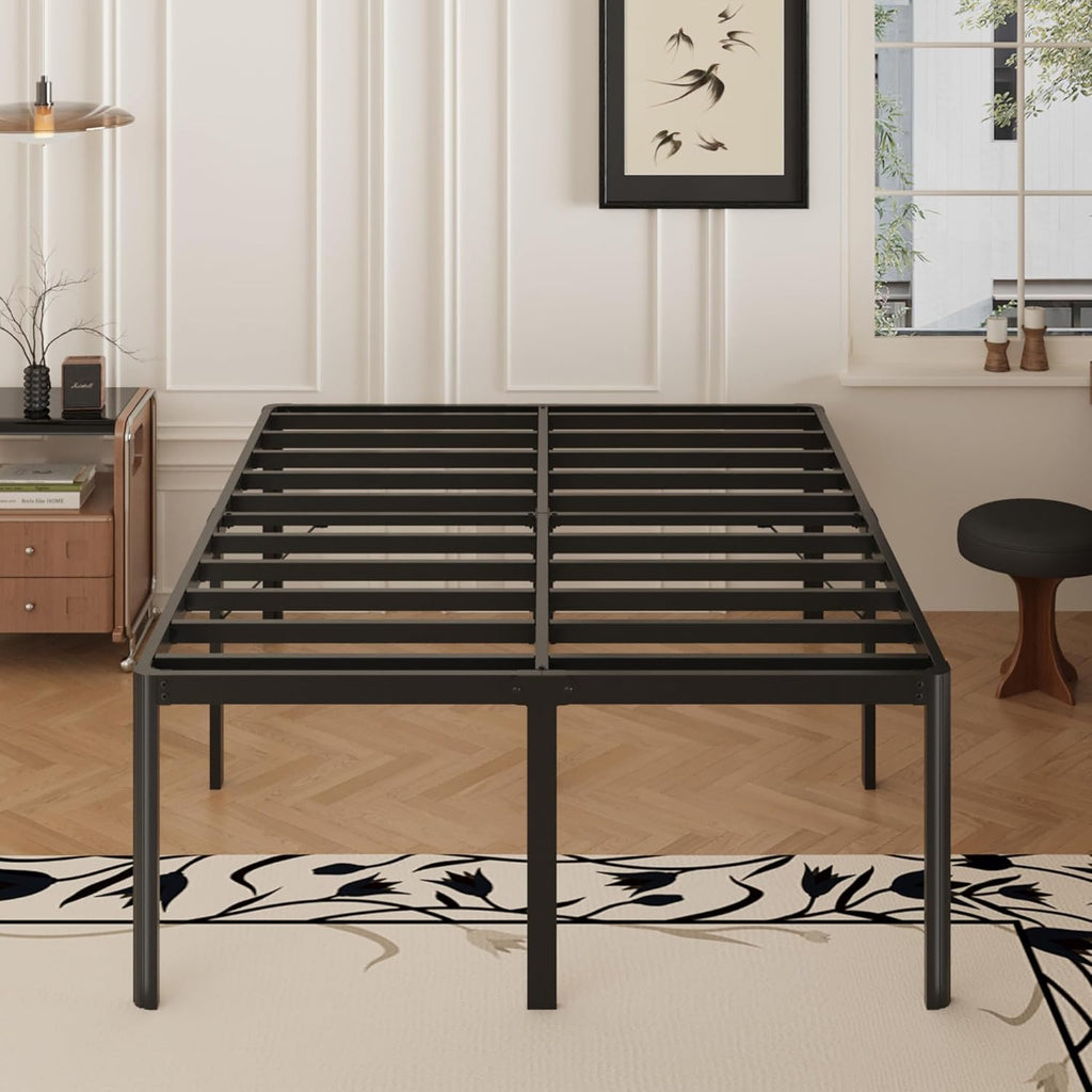 Yicensen Queen Bed Frame - 22 Inch Heavy Duty Metal Platform | Rounded Corners, No Box Spring Needed, Black