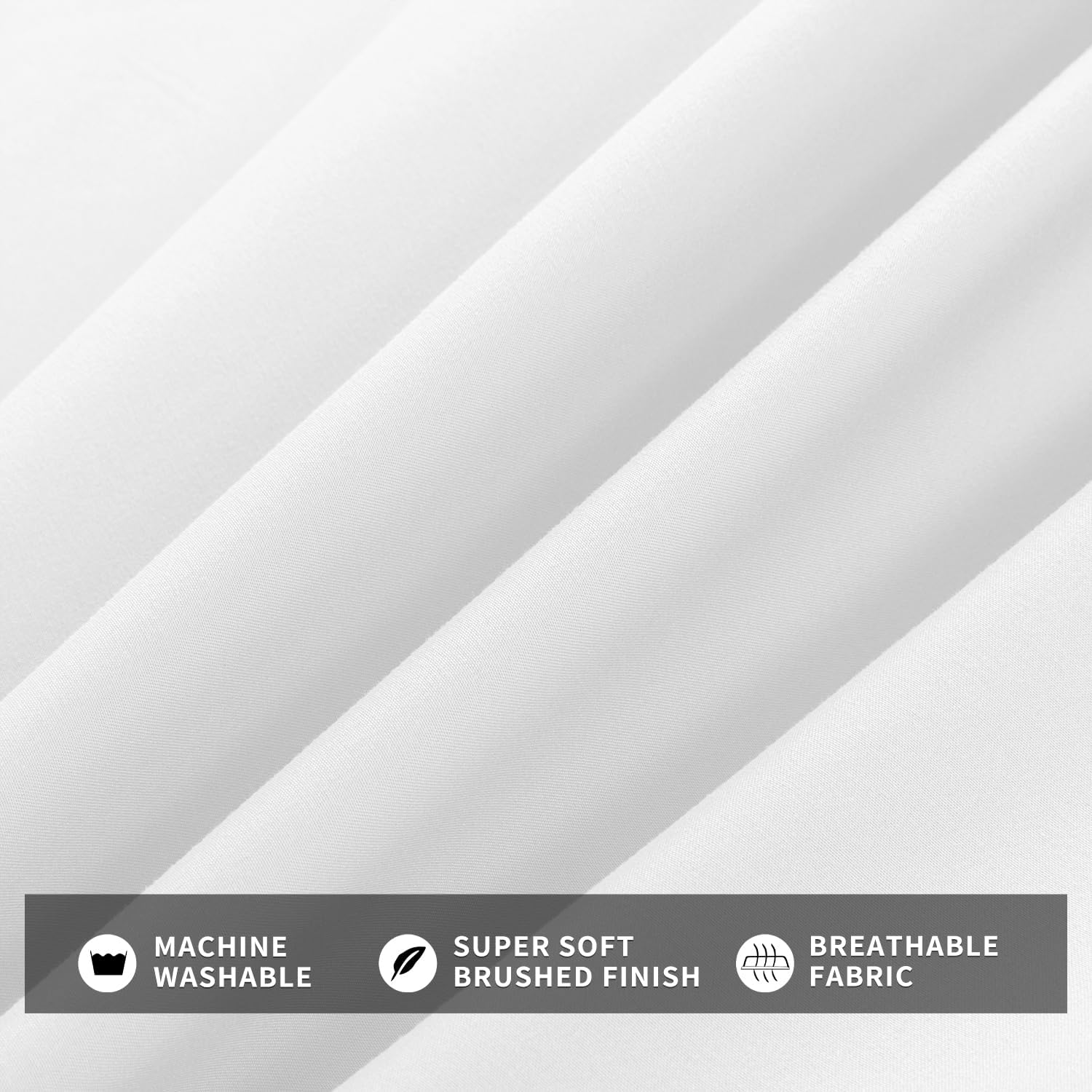 Skiennix Full Sheet Set - 4 Piece Soft Microfiber Bed Sheets, Deep Pocket, Hotel Luxury | White