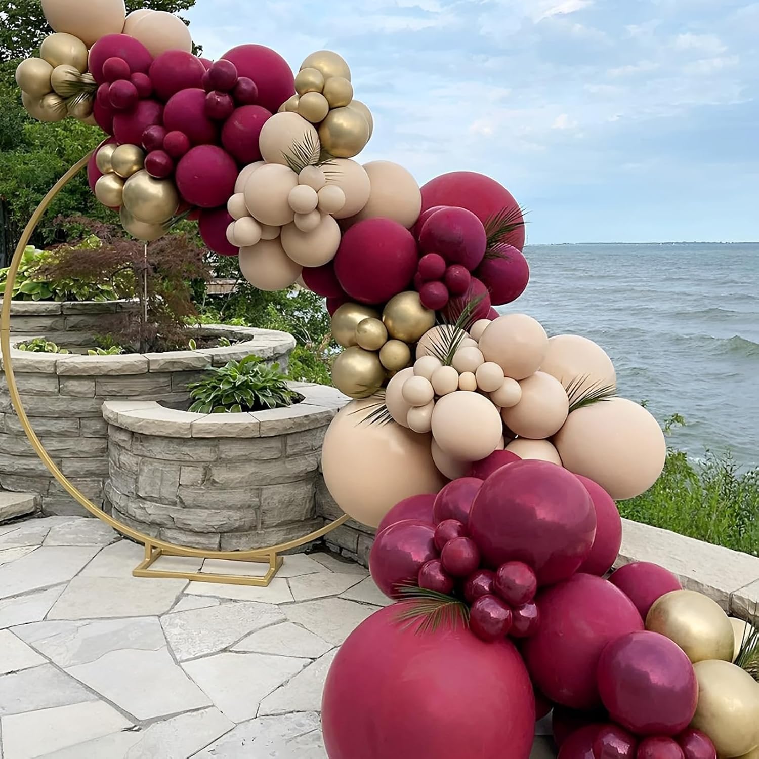 Voircoloria Burgundy Balloon Garland Kit - 90 Pack in 18/12/10/5 Inch Sizes for Weddings, Graduations & Fall Parties