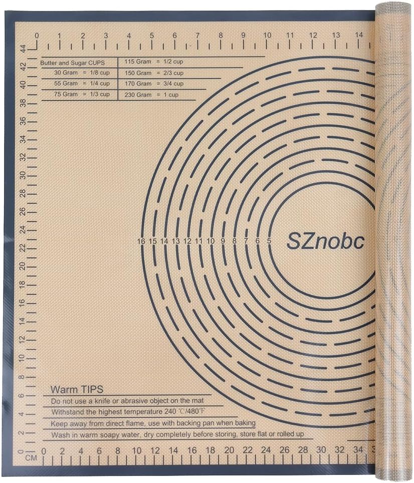 Skiennix Non-Slip Silicone Pastry Mat - 28x20 Inches with Measurements for Baking, Dough & Pastry