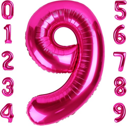 Hot Pink Number 9 Balloon by [Brand Name] - 40 Inch Perfect for Birthday Parties, Weddings & Graduations