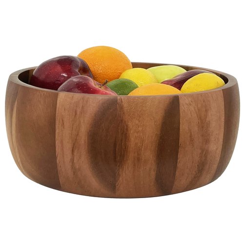 Woodard & Charles Acaica Wood 12" x 5" Serving Bowl Set with Serving Hands, 3 Piece Set