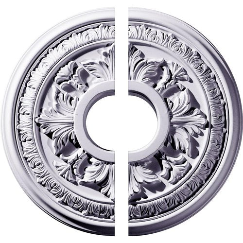 Ekena Millwork CM15BA2 15 3/8"OD x 4 1/4"ID x 1 1/2"P Baltimore Ceiling Medallion, Fits Canopies up to 5-1/2", 2 Piece