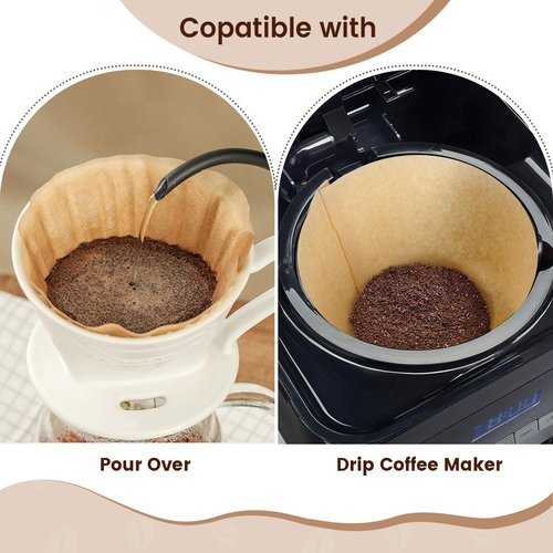 120 Count Cone Coffee Filters #4, Clinuse Unbleached Size 04 Coffee Filters 8-12 Cup, Disposable Natural Paper Filters, No.4 Cone Filters for Ninja, Cuisinart, Pour Over and Drip Coffee Maker