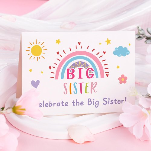 Big Sister Gifts for Girls Cute Promoted to New Big Sister to Be Announcement Gift Set Basket Includes 12OZ Tumbler Canvas Bag Bracelet for Little Girls Gift Ideas for Older Siblings of New Baby