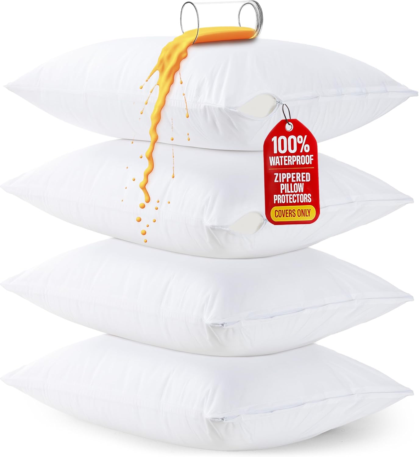 Utopia Bedding Pillow Protectors - Toddler Size, Zippered, Bed Bug & Dust Mite Proof, Waterproof & Ultra Soft (White)