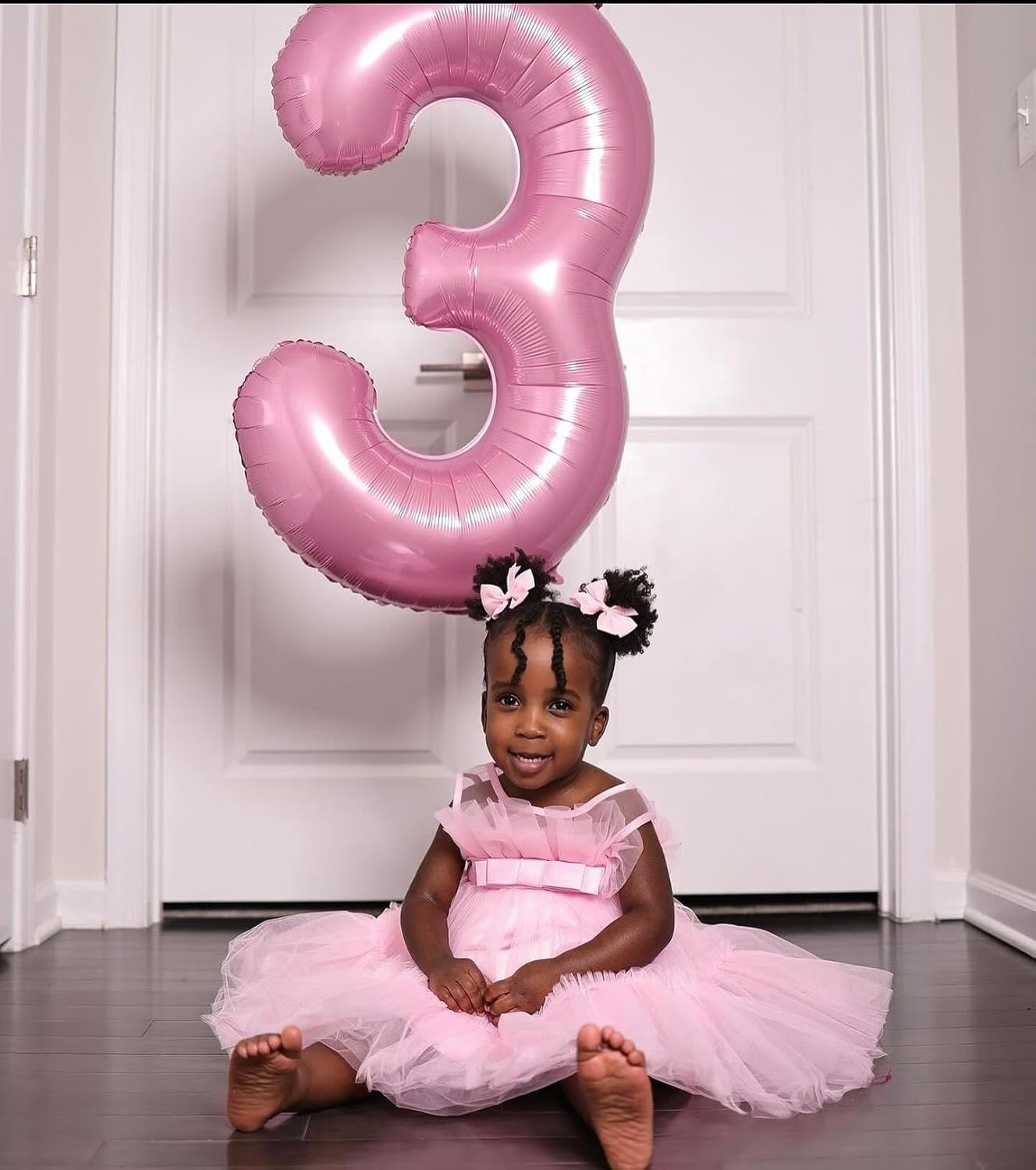 Pearlescent Pink Number 6 Balloon - 40 Inch Birthday Decoration for 6th Birthday Party