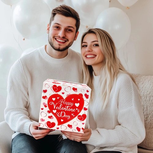 Adecortalk Valentines Card Box Happy Valentine's Day Box Valentines Gift Boxes with Heart Design for Kids Valentines Classroom Party Favor School Classroom Exchange Gifts