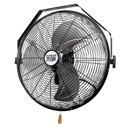 Maxx Air Wall Mount Fan | 18" Commercial Grade Fan for, Garages, Shop, Barns and Patios for Indoor Use | Easy Operation and Powerful 1,450 CFM | Residential Wall Mount