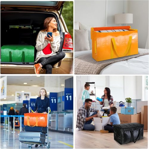 BALEINE Heavy-Duty Oversized Moving Bags - 2-Pack Storage Totes with Reinforced Handles (Light Yellow)