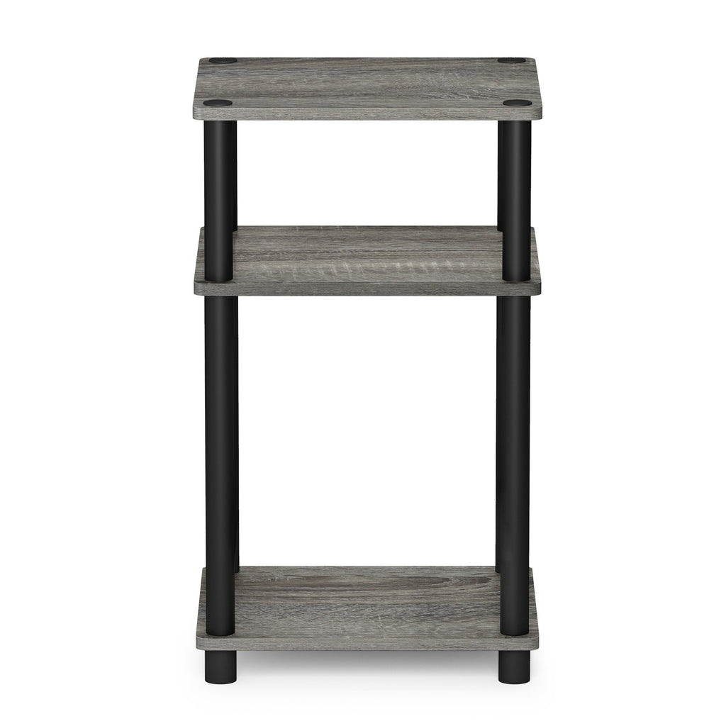 Furinno JUST Side Table, 3-Tier End Table, Open Shelves Night Stand, Bedside Table, Toolless Assembly, for Living Room, Bedroom, Bathroom, French Oak