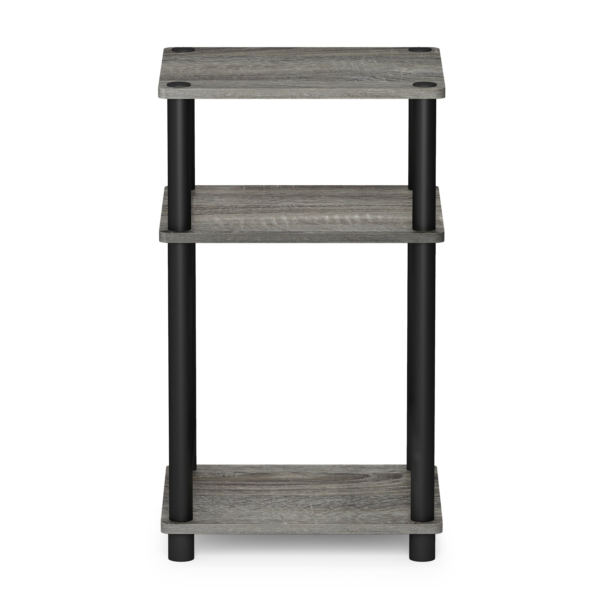 Furinno JUST Side Table, 3-Tier End Table, Open Shelves Night Stand, Bedside Table, Toolless Assembly, for Living Room, Bedroom, Bathroom, French Oak