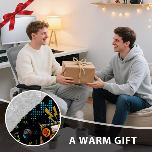 Bestshop Gaming Gifts for Gamers, Cool Wearable Blanket Hoodie for Men Teen Son Dad, Oversized Hoodie Blanket Gifts for Game Player, Gifts for Birthday Valentines Day Christmas