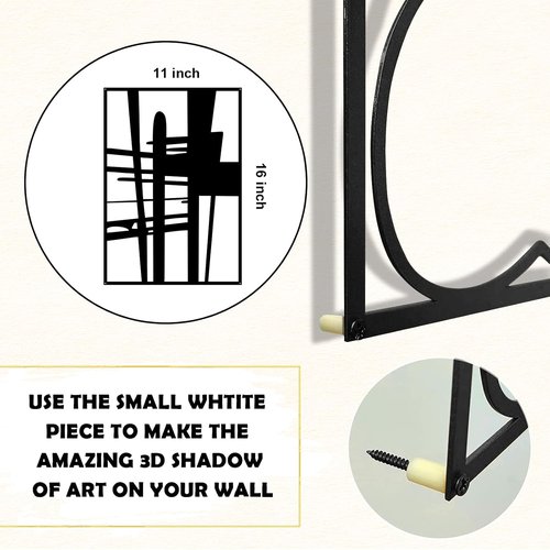 Glamativity Large Black Abstract Metal Wall Art - Minimalist 3D Textured Sculptures | Perfect for Living Room & Bedroom (22.5")
