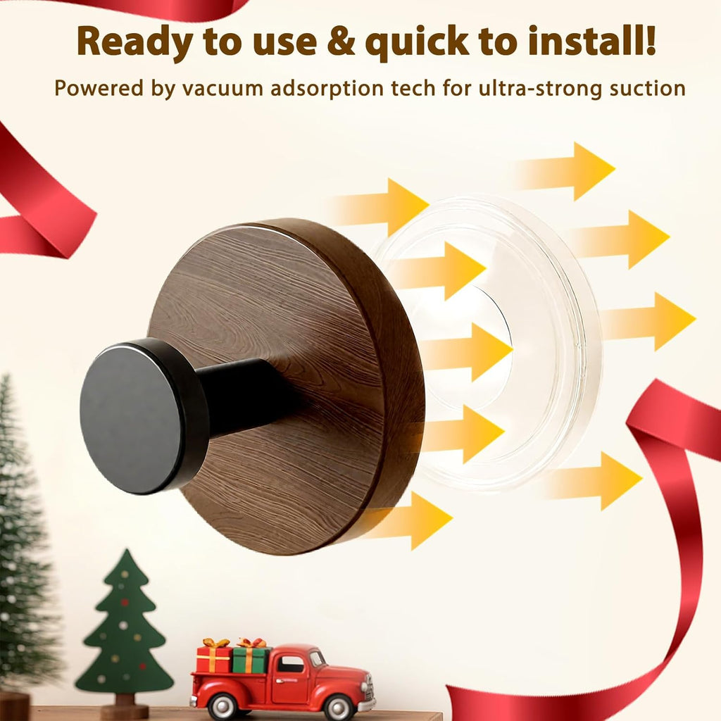 Skiennix 2-Pack Wreath Hanger - Heavy Duty Suction Cup Hook for Front Door | Versatile for All Holidays