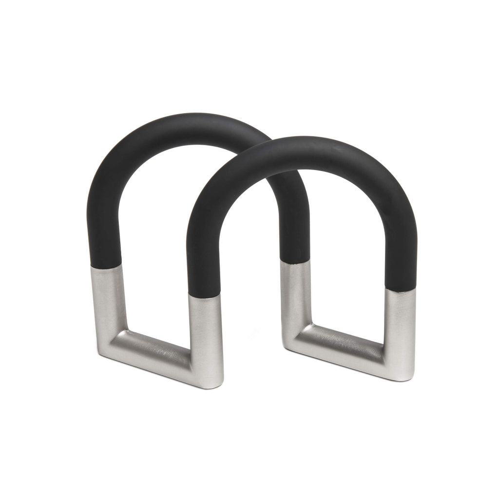 Umbra Swivel Napkin Holder With Dual Chrome Soft Touch Swivels - Heavy-Duty Kitchen & Dining Room Paper Storage - Stores a Bulk Amount of Napkins and Accommodates Any Amount, Black/Nickel