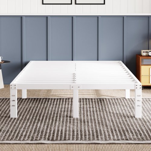 Avenco Metal Platform Bed Frame King Size 16 Inch – Noise Free Quiet Design, Heavy Duty Steel Support, Under Bed Storage, Easy Assembly, No Box Spring Needed