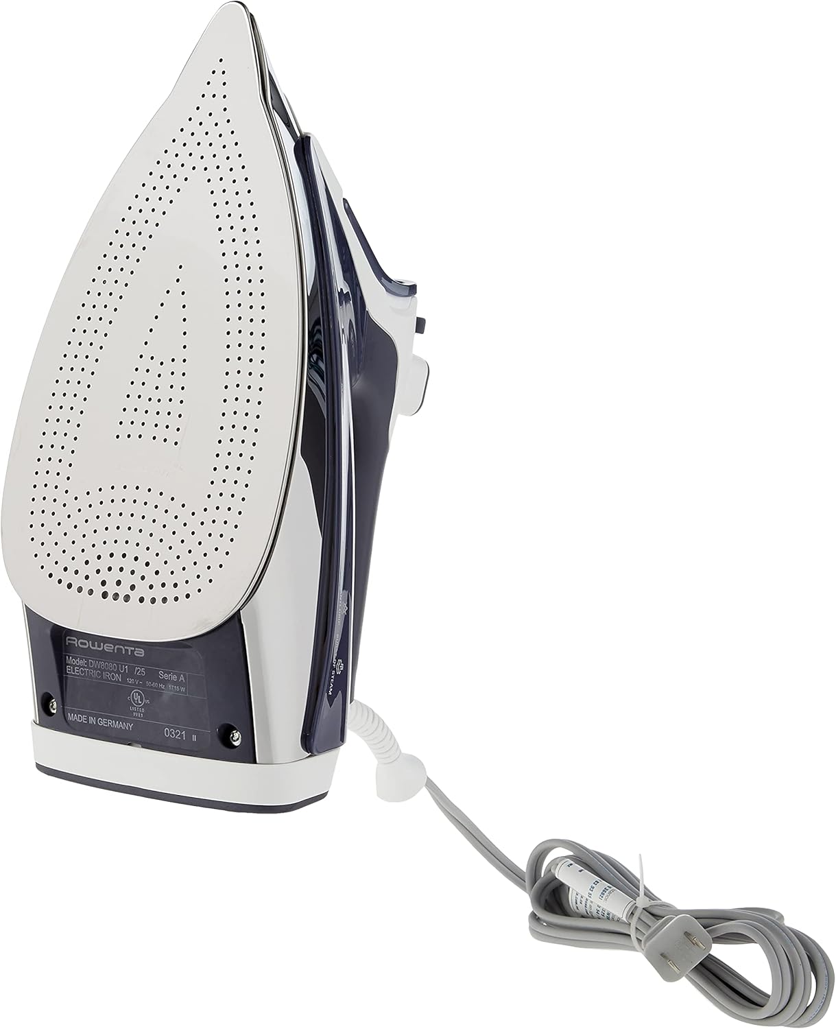 Rowenta DW9280 Steam Iron - 1800-Watt Digital Display with Stainless Steel Soleplate & 400 Holes - Blue