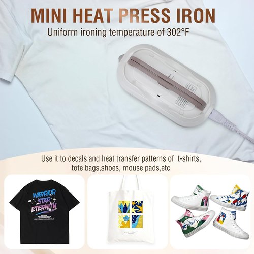 Biupky Mini Travel Iron - Fast Heating 300W with Ceramic Non-Stick Soleplate | Lightweight 0.8lbs