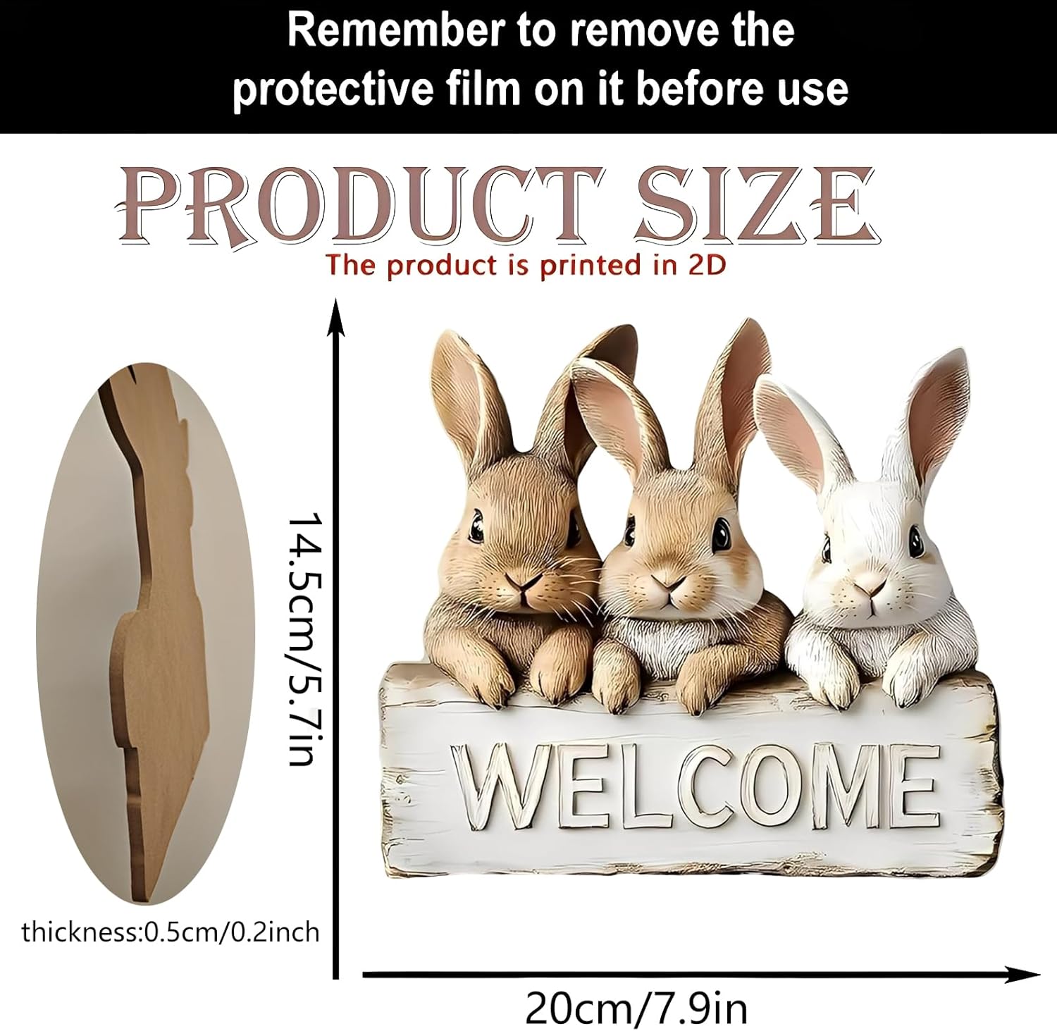 Welcome Easter Hanging Sign by [Brand Name] - Adorable Bunny Design for Spring Home & Garden Decor