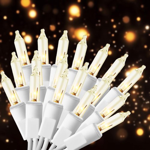 chatool Christmas Lights,100 Count Warm White Lights with White Wire,21ft UL Certified Tree String Lights for Indoor Outdoor Christmas Decoration,Home Garden,Party Decorations