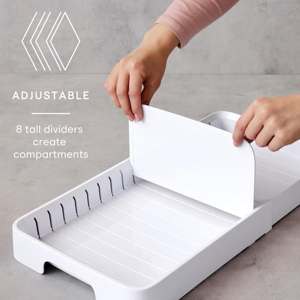 YouCopia StoraLid Food Container Lid Organizer - Expandable with Tall Dividers, 40 Lid Capacity