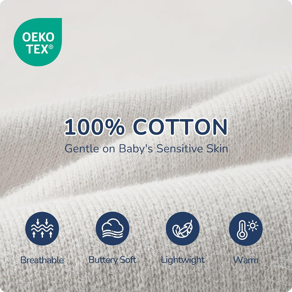 Skiennix Swaddle Sack - Safe Sleep for Newborns | Breathable 100% Cotton, 3-Way Adjustable, Grey, 3-6 Months