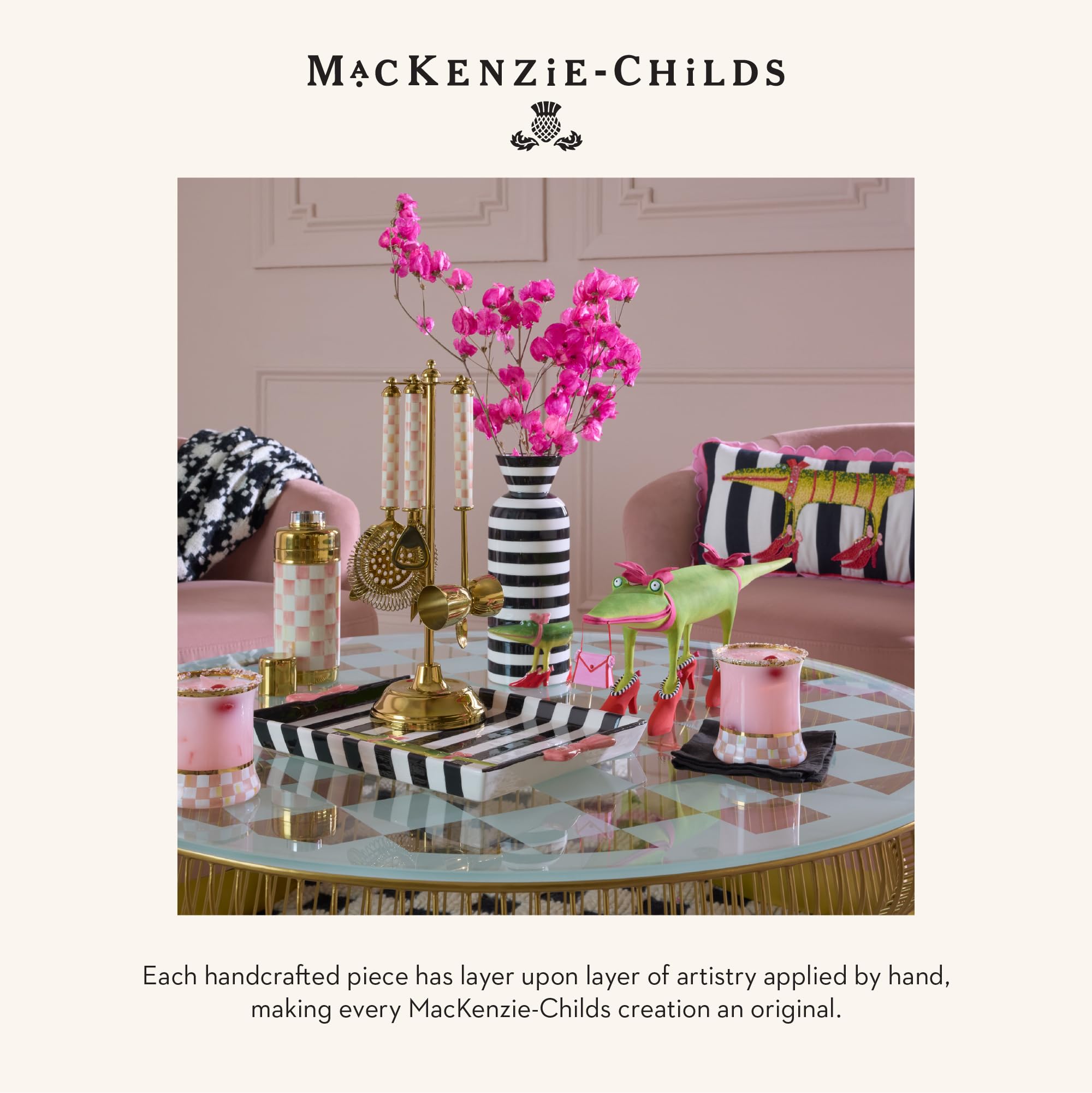 MACKENZIE-CHILDS Patience Brewster Gloria Alligator Frame, Cute Photo Frame, 5 Inches by 7 Inches