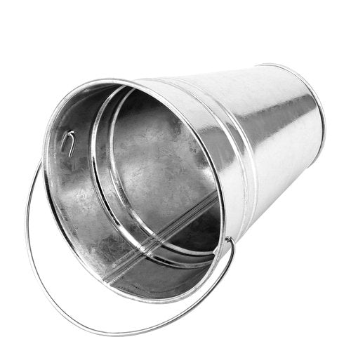 SINJEUN 40 Pack 4.5 x 5 Inch Galvanized Metal Buckets, Silver Metallic Pails with Handle, Mini Tinplate Tin Pails for Craft, Ice, Candy Snack, Flower Decoration