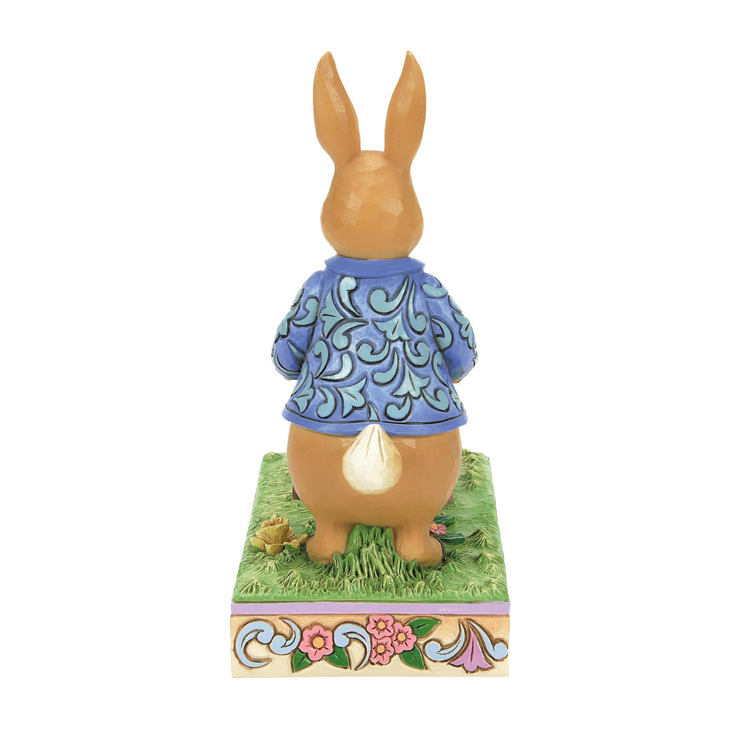 Enesco Beatrix Potter by Jim Shore Peter Rabbit with Wheelbarrow of Flowers Figurine, 6.3 Inch, Multicolor