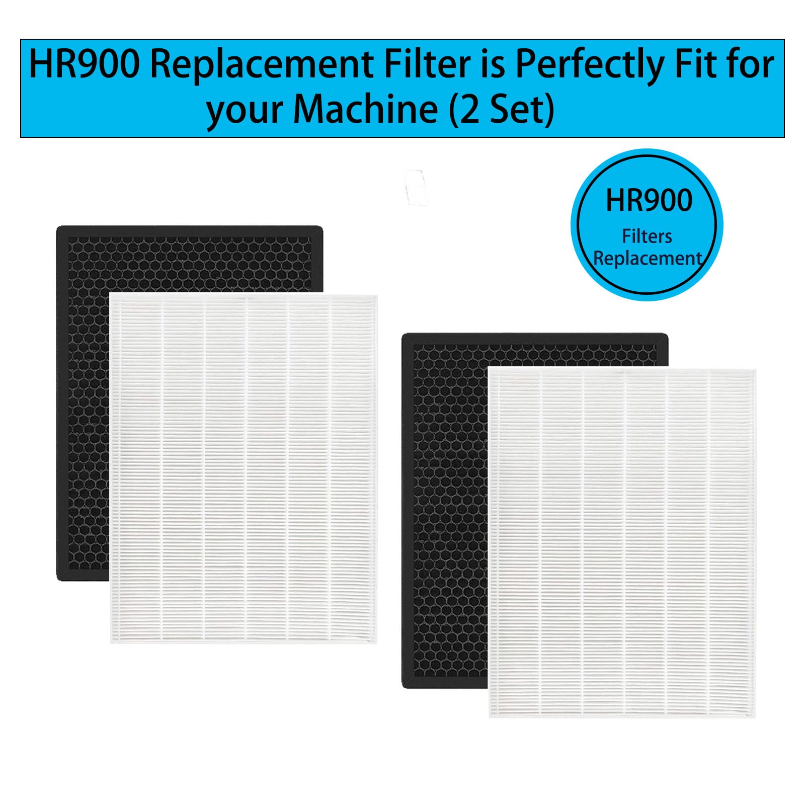HR900 Replacement Filters Kit for Winix HR900 Pet Air Purifier Replace Part 1712-0093-00 Filter T and 1712-0094-00 Filter U, 2 Set