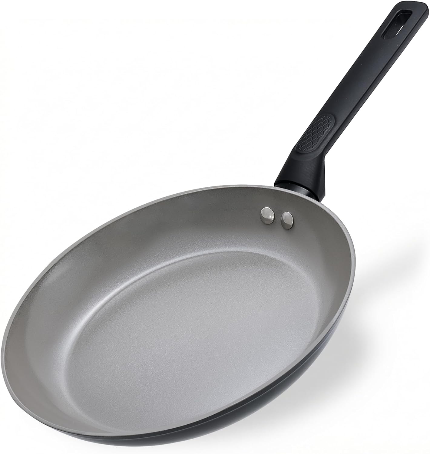 Skiennix 9.5 Inch Nonstick Frying Pan - Healthy Ceramic Coating, All Stovetops Compatible, Black