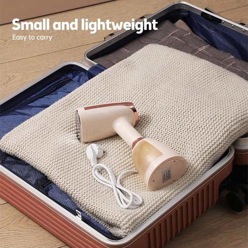 Cornesty Handheld Steamer for Clothes 1500W 20s Heatup Fabric Wrinkles Remover Portable Handheld Garment Steamer with Removable Water Tank and Fabric Brush Steamer for Garments(champagne)