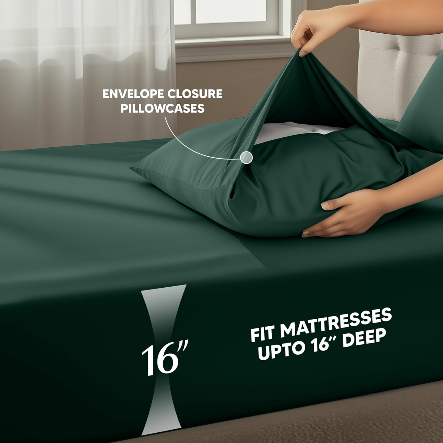 Utopia Bedding Twin Sheet Set - Soft Microfiber 3-Piece Bed Sheets for Twin Size Bed | Oeko-Tex Certified (Emerald Green)