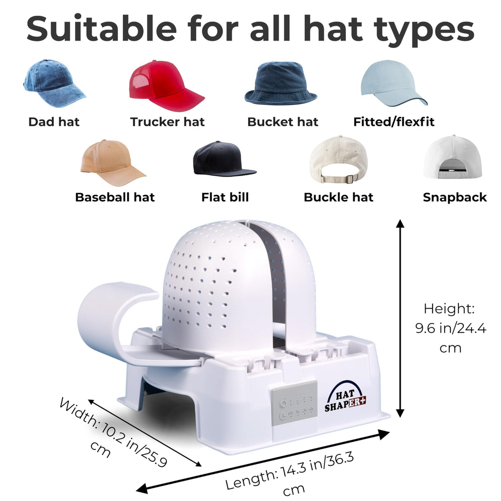Danyco Adjustable Hat Shaper Machine with Stiffening Spray - Baseball Cap Shaper - Care Tool for Caps, Snapbacks, Fitted Hats - Fan Drying Tech for Shape Restoration & Preservation - Hat Gifts for Men