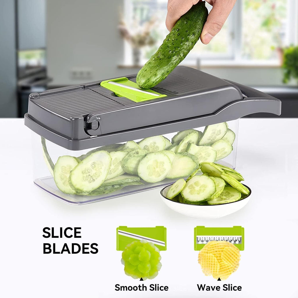 Badelite Multi-Function Vegetable Chopper - 12-in-1 Pro Veggie Slicer & Dicer with Container for Easy Food Prep