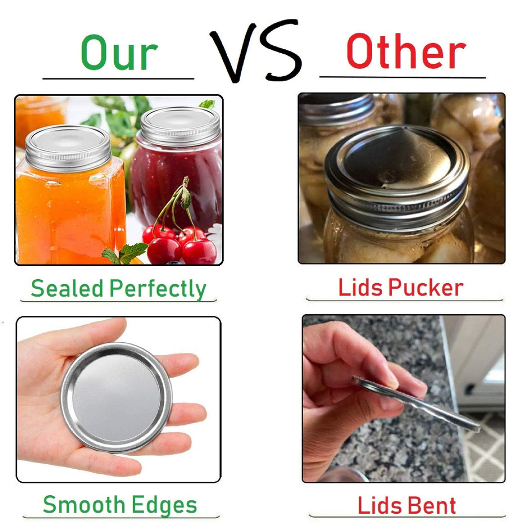 32Pcs Rust-Proof Canning Lids Wide Mouth, Wide Mouth Mason Jar Lids for Ball or Kerr, Large Mouth Mason Jars Lids